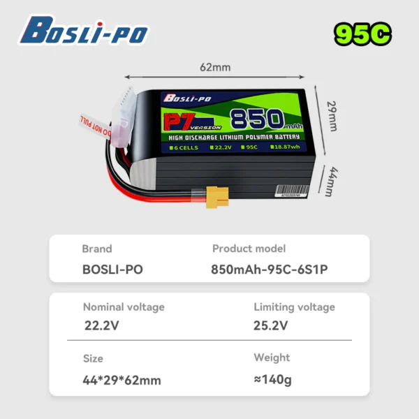 Boslipo P7 850mAh 95C 6S